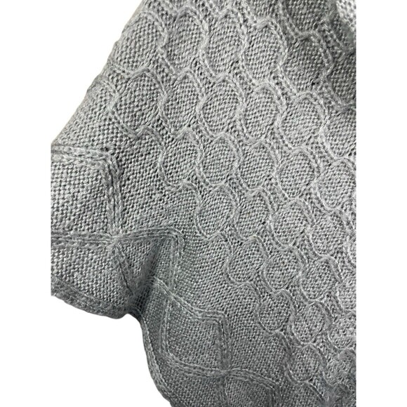 Wooden Ships Cowl Neck Grey Poncho Sweater Size S/M Mohair Wool Chunky‎ Knit - Picture 2 of 7